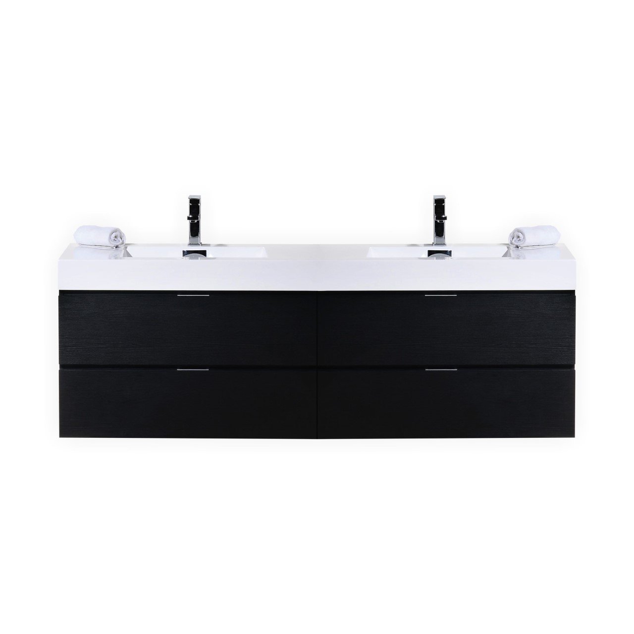 KubeBath Bliss 80 in. Wall Mount Double Sink Modern Bathroom Vanity - BSL80D-GW