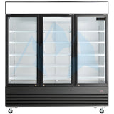 Chef AAA - Commercial 78" 3 Glass Door Refrigerator 69.43 cu.ft. - TSM69R