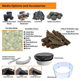 HPC Fire Round Bowl Fire Pit Burner Insert - PENTA13 MLFPK-FLEX-NG