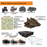 HPC Fire Square Bowl Fire Pit Burner Insert - MLFPK18SQBL-FLEX-NG