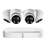 Lorex 8-Channel 4K Fusion NVR System with 4 Smart Deterrence 4K 8MP IP Dome Cameras Security Surveillance System New N4K2SD-84WD