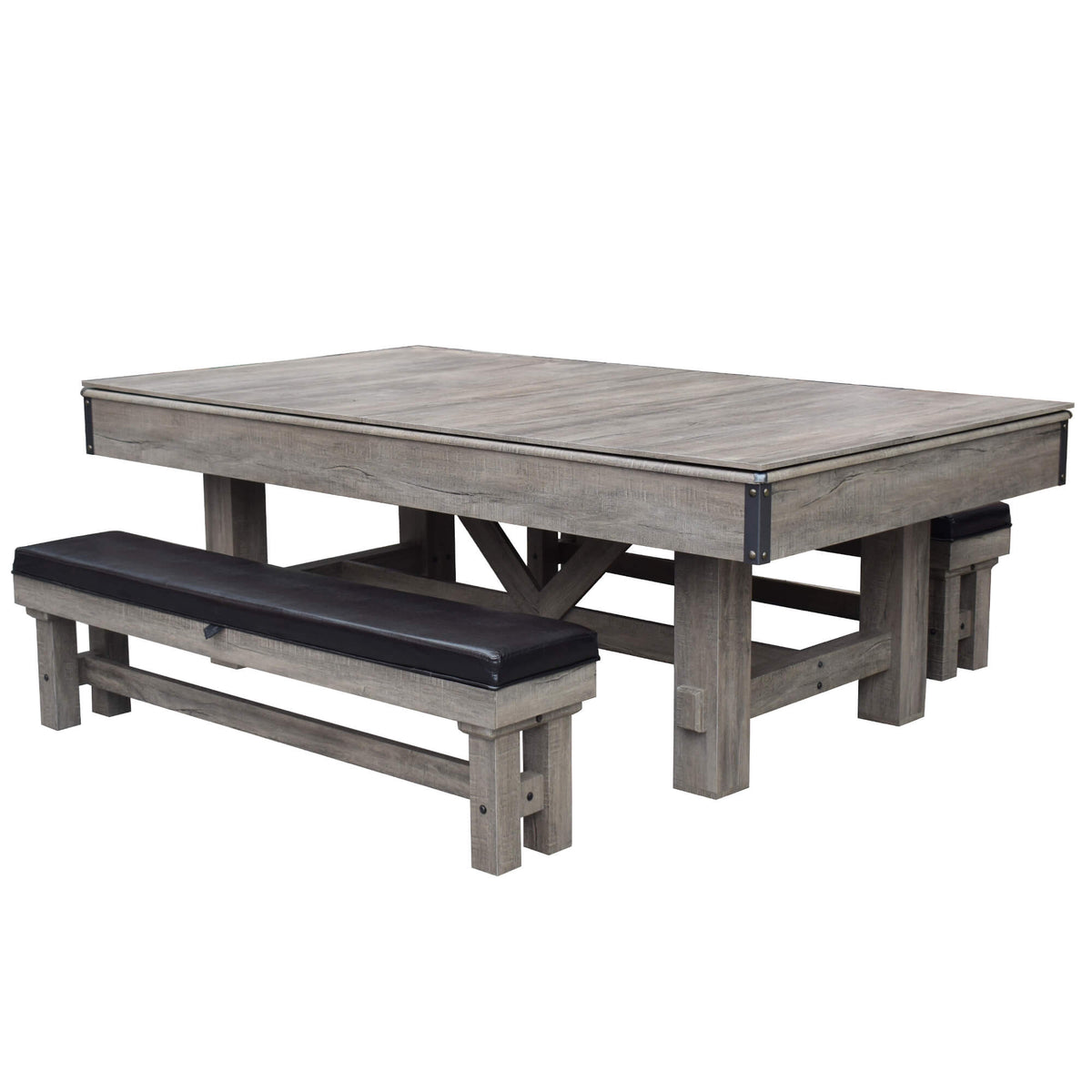Hathaway Logan 7ft Multi Game Pool Dining Table with Benches - BG50348