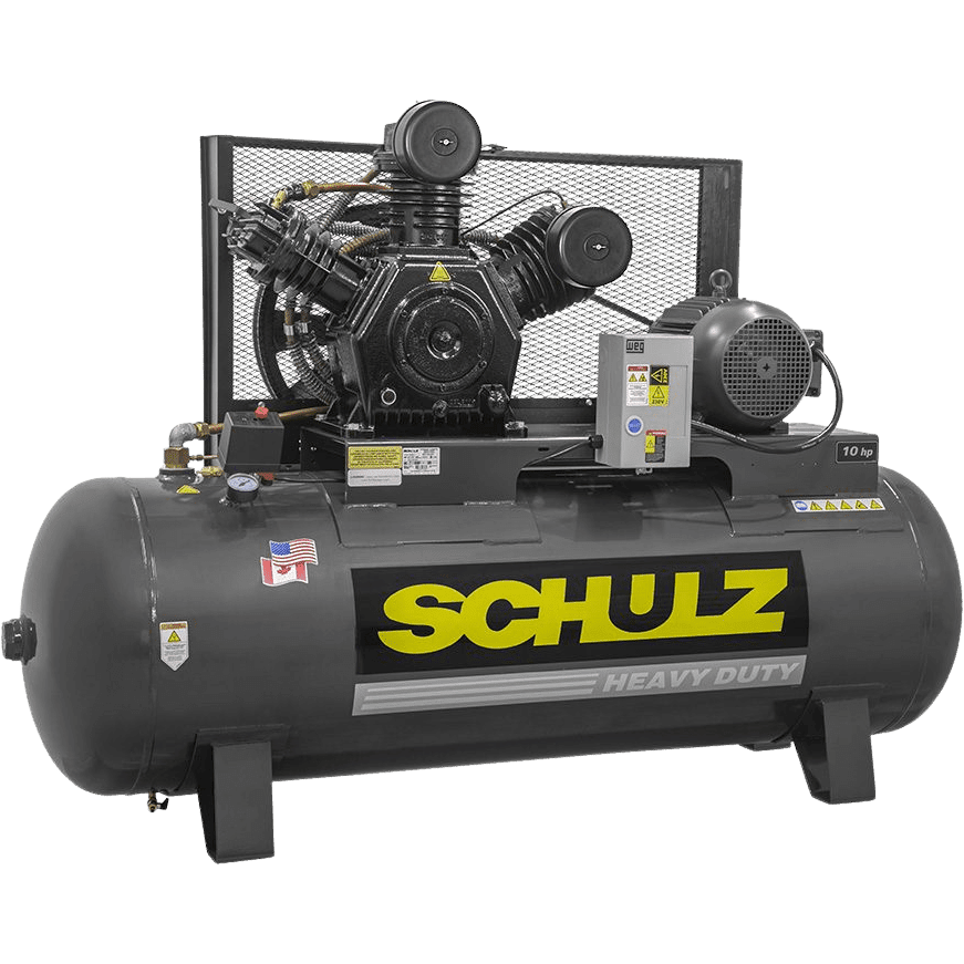 Schulz L-Series Air Compressor 10 HP 120 gal. 2-Stage 208-230V 3-Phase Horizontal New - 10120HL40X-3