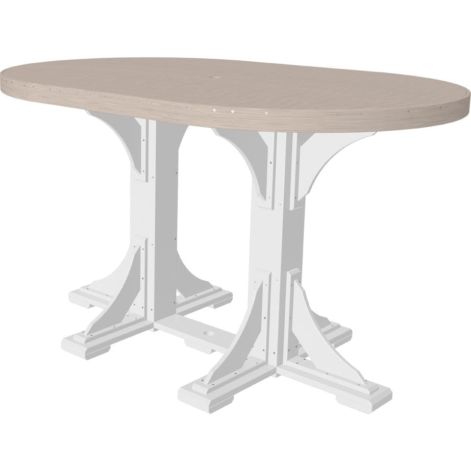LuxCraft 4' x 6' Oval Table - Bar Height - P46OT-BHCHB