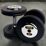 TROY PFDC-C Pro-Style Black Dumbbell Set Chrome Endcaps - PFDC-005-050C