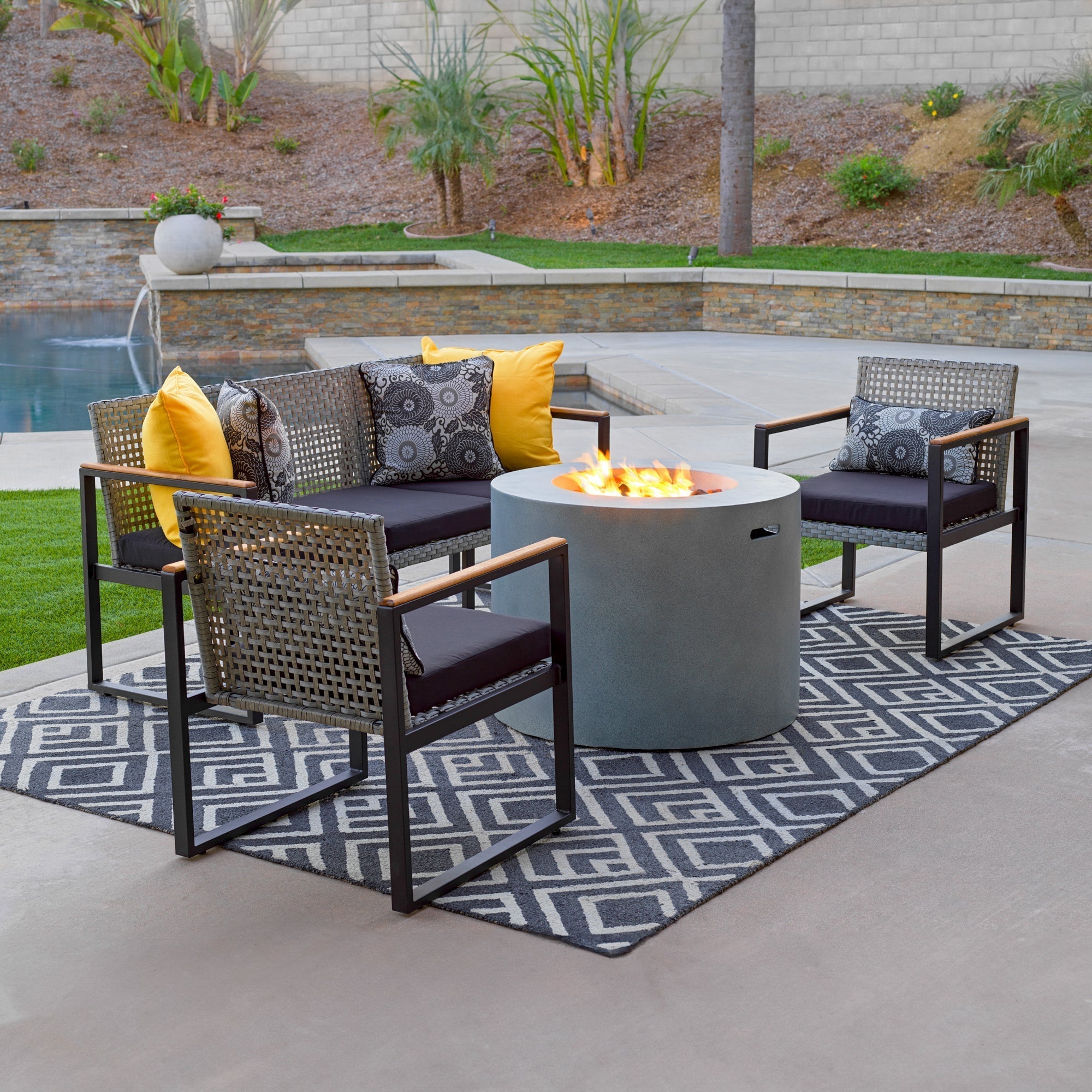 Loren 5-Piece Outdoor Fire Pit Set for Patio