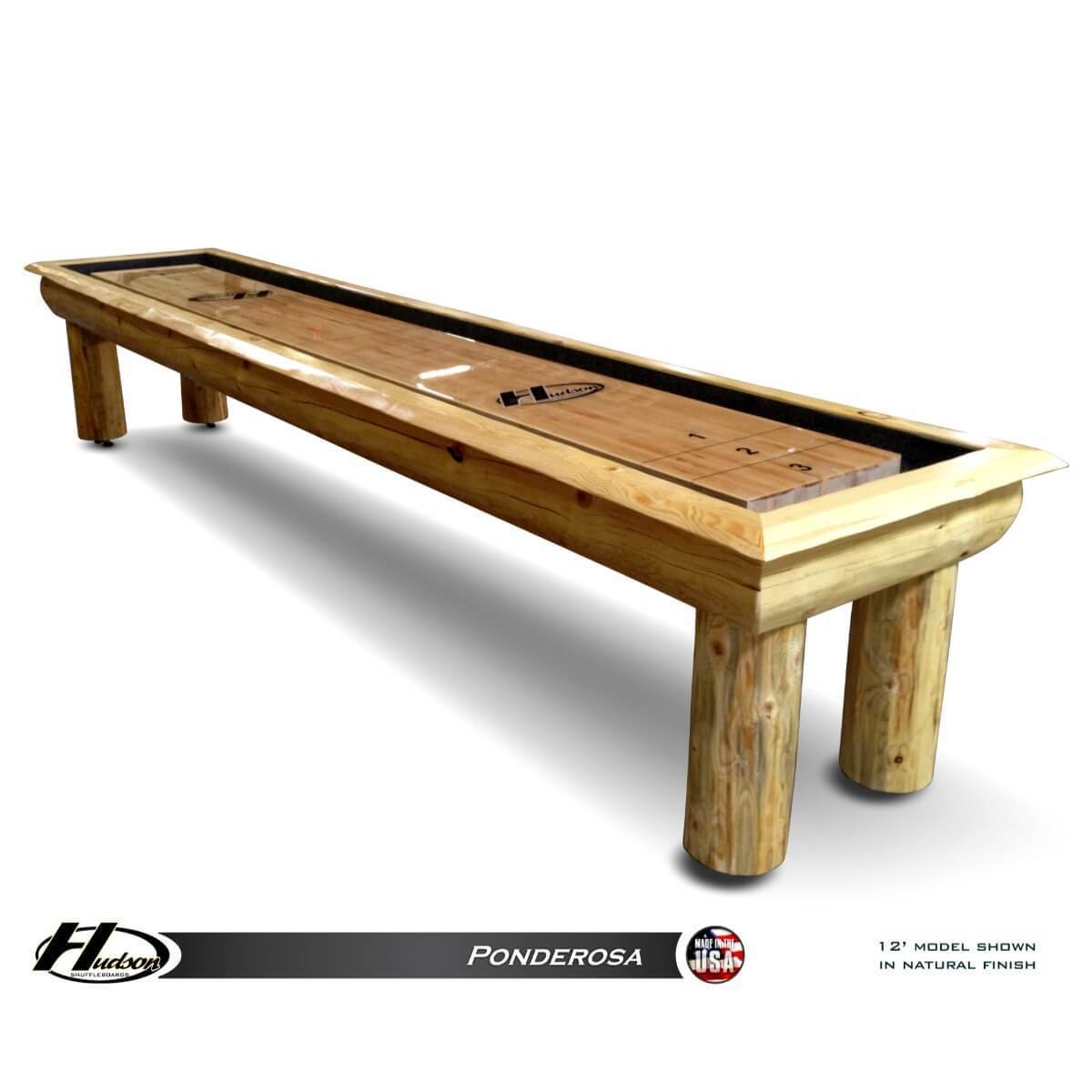 Hudson Ponderosa Shuffleboard Table 9'-22' w/ Stain Options