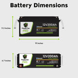 PowerTex Batteries PRO 12V 200Ah LiFePO4 Bluetooth Lithium Iron Phosphate Battery - PTL12200-PRO