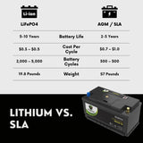 PowerTex 2021 BMW 840i Gran Coupe Car Battery BCI Group 49 / H8 Replacement Lithium LiFePO4 Automotive Battery
