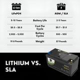 PowerTex 2008 BMW 535i Car Battery BCI Group 49 / H8 Replacement Lithium LiFePO4 Automotive Battery - PTLG49