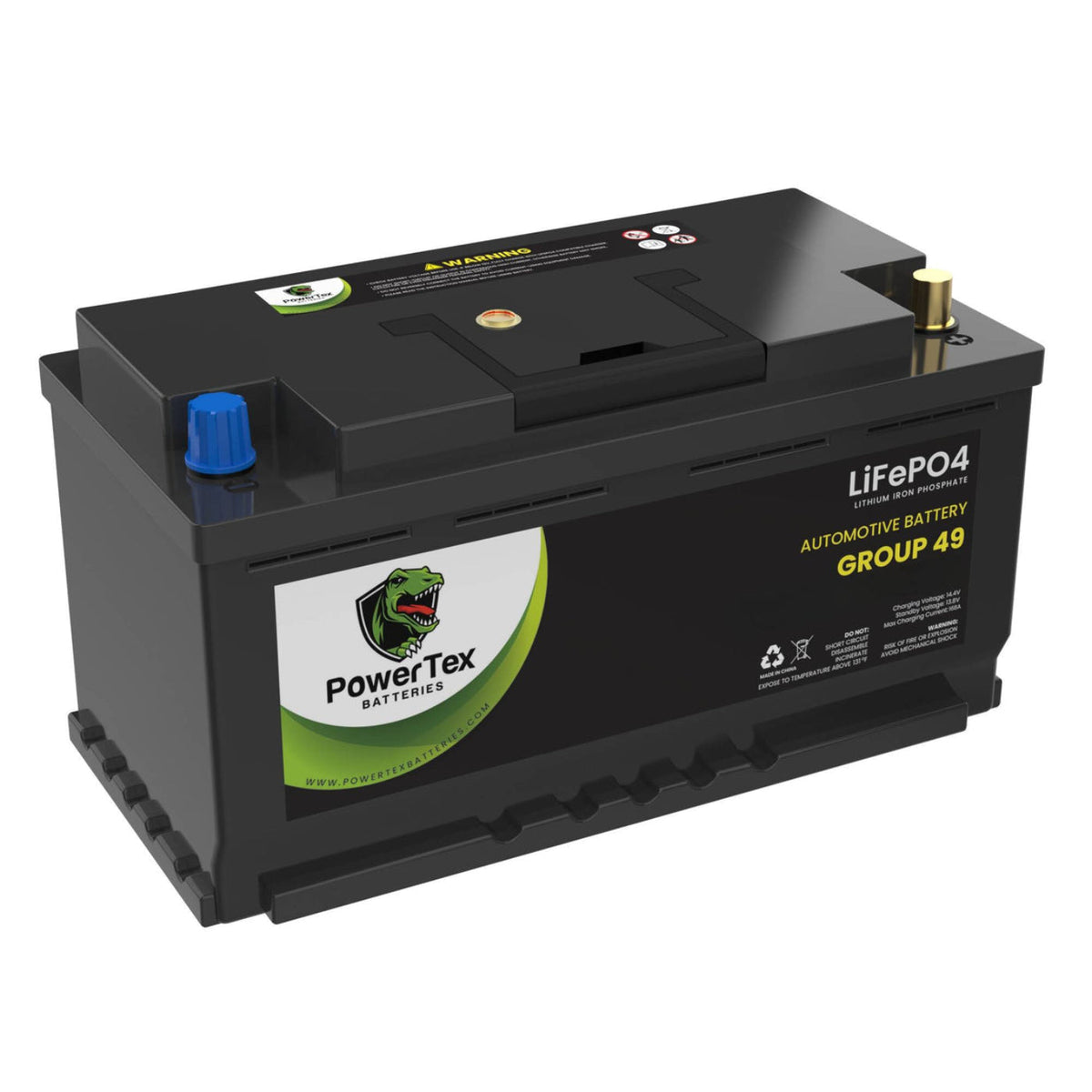 PowerTex 2024 Audi RS5 V6 2.9LReplacement Car Battery BCI Group 49 Lithium LiFePO4 Automotive Powertex Battery - PTLG49-0247