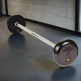 TROY Pro Style Straight Barbell 25 - 115lb Set - Rubber-Encased Plates - RUFB-025-115R