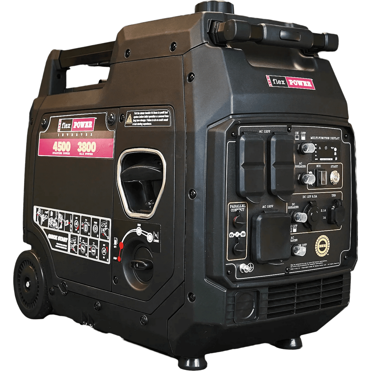 RVMP Flex Power 4500ies Inverter Generator 3600W/4500W Low THD RV and Parallel Ready Electric Start Gas New