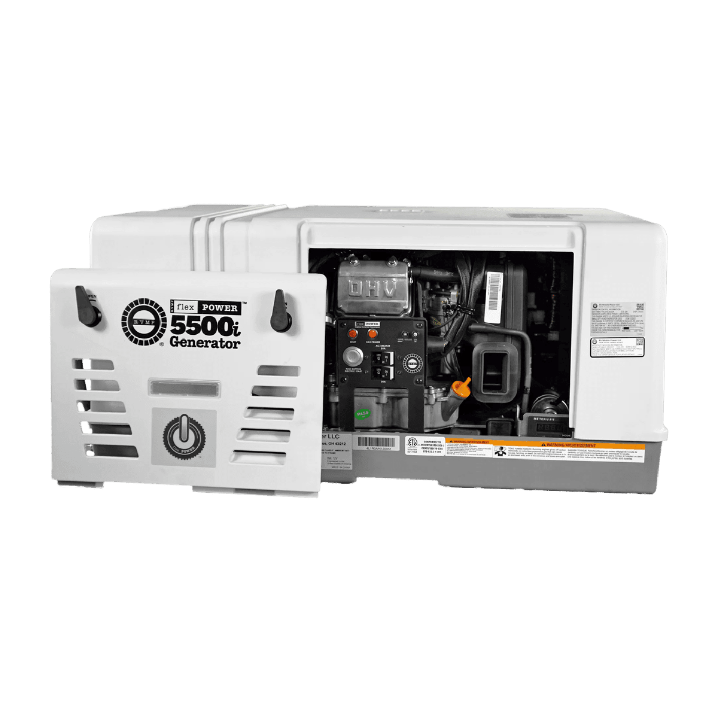 RVMP Flex Power 5500i Dual Fuel Mobile Generator 5.5kW Single Phase 124V 302cc OHV Air Cooled Gas or Propane New