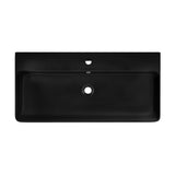 Swiss Madison Carré 36 Ceramic Console Sink Matte Black Basin Matte White Legs - SM-CS793 - Backyard Provider
