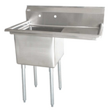 Chef AAA - One Tub Pot Sink 3.5 Inch Center Drain Right Drain Board - 43784