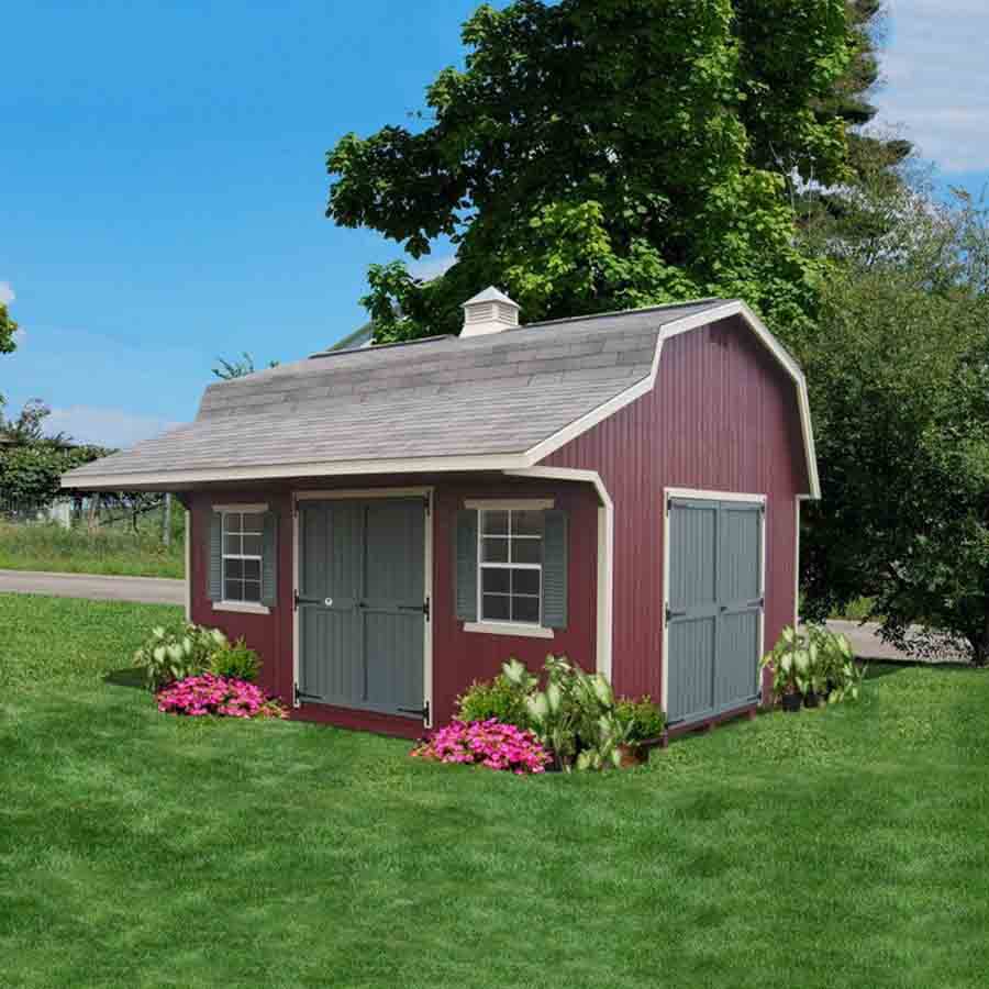Little Cottage Company Classic Small Barn with 5' Overhang - LCC-CWSB-4OH-WPNK