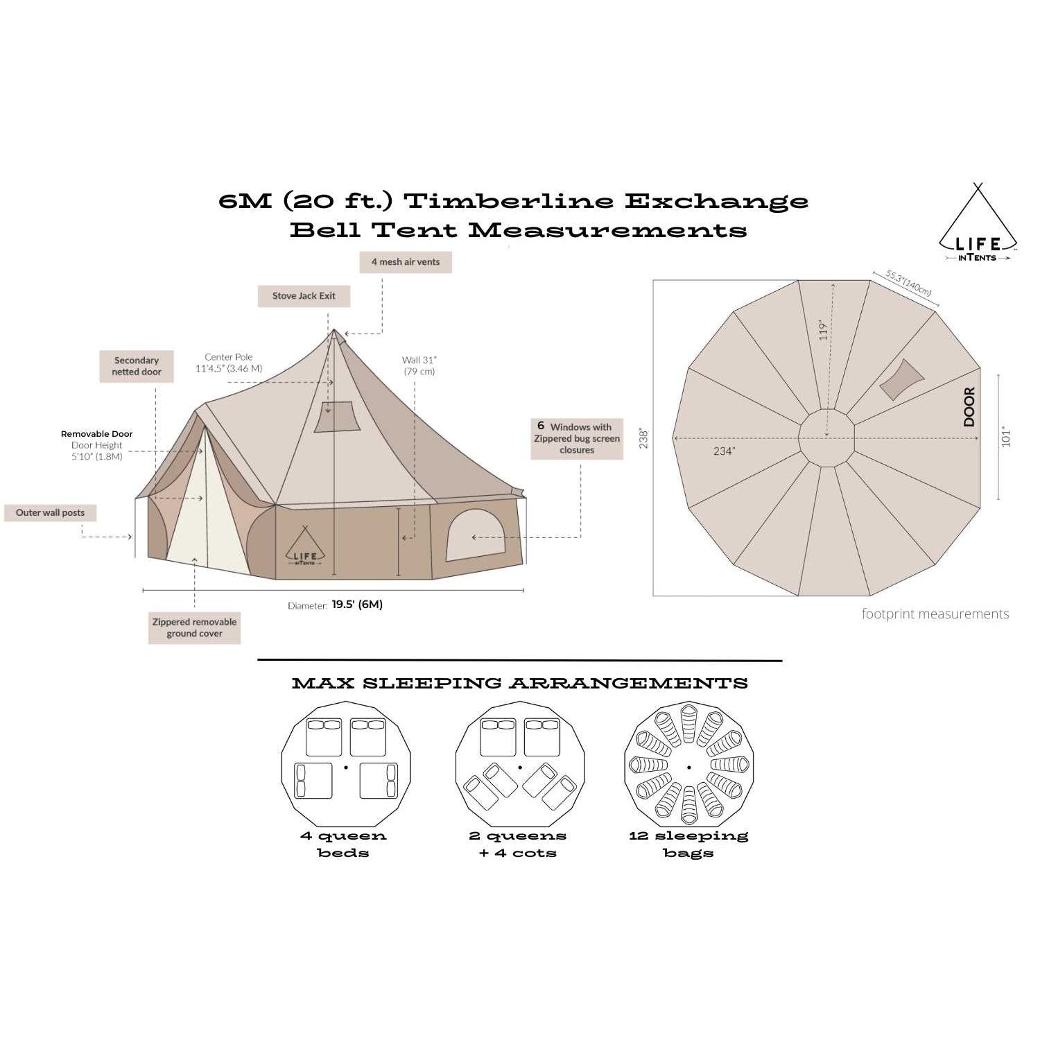 20' (6M) Timberline Exchange™  Bell Tent - Backyard Provider