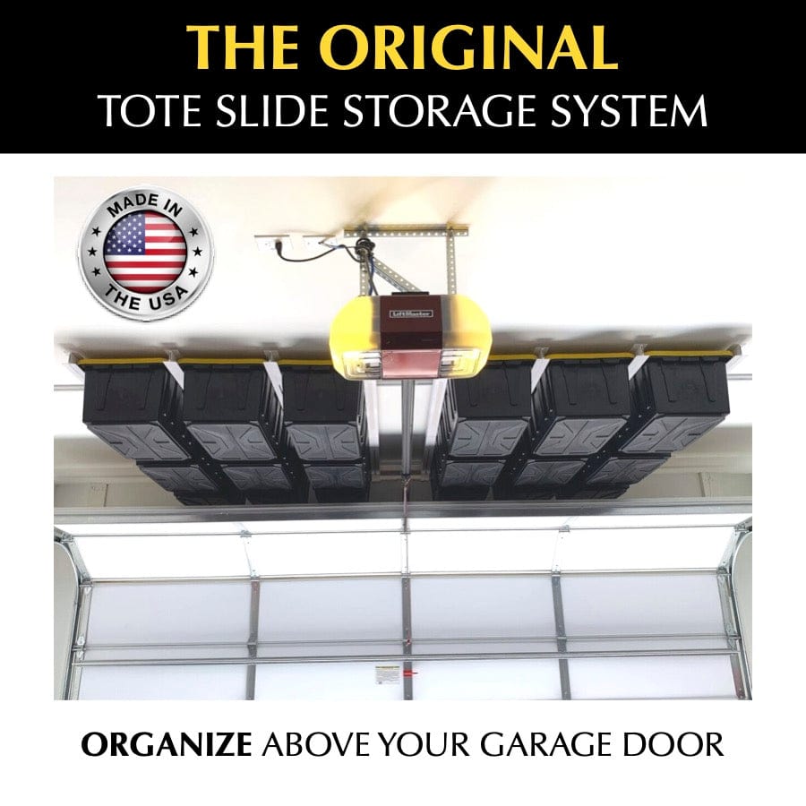 EZ Storage E-Z Glide Tote Slide PRO – Overhead Garage Storage System - Backyard Provider