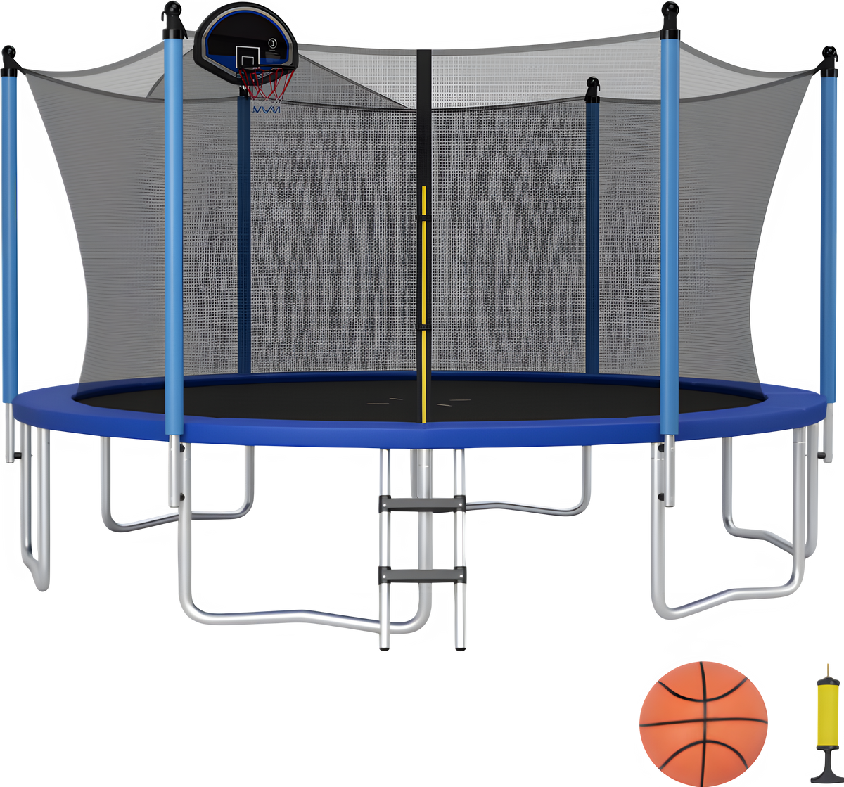 Costway Trampoline 15' Outdoor Recreational with Ladder Enclosure Net and Basketball Hoop New - TW10068+