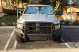 Fab Fours Dodge Ram 1500 2013-2018 Black Steel Elite Front Bumper Full Guard with Tow Hooks - DR13-R2960-1