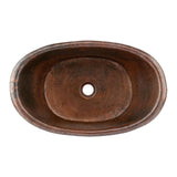 Rustic Premier Copper 20 inches Bathtub Vessel Hammered Copper Sink - VBT20DB