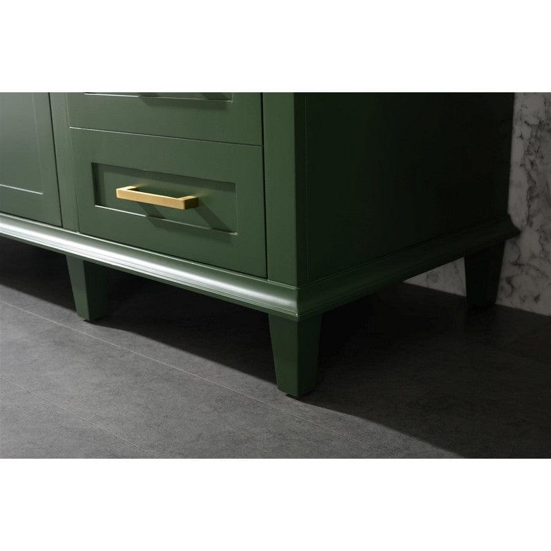 Legion Furniture WLF2260S-VG 60 Inch Vogue Green Finish Single Sink Vanity Cabinet with Carrara White Top - Backyard Provider