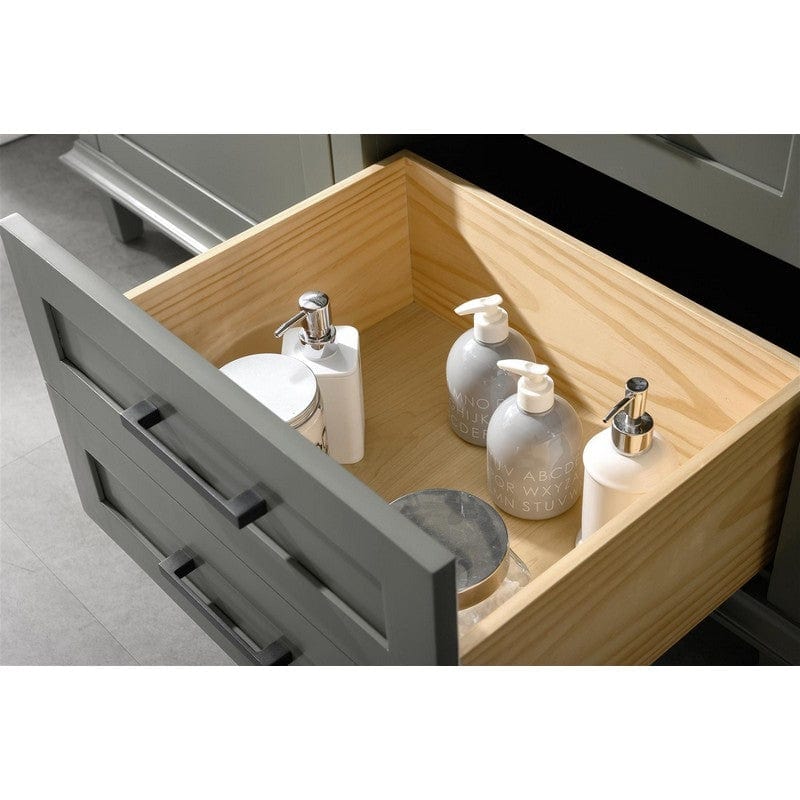 Legion Furniture WLF2272-PG 72 Inch Pewter Green Double Single Sink Vanity Cabinet with Blue Lime Stone Top - Backyard Provider