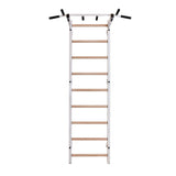 BenchK Swedish Ladder w/ Pull Up Bar - White