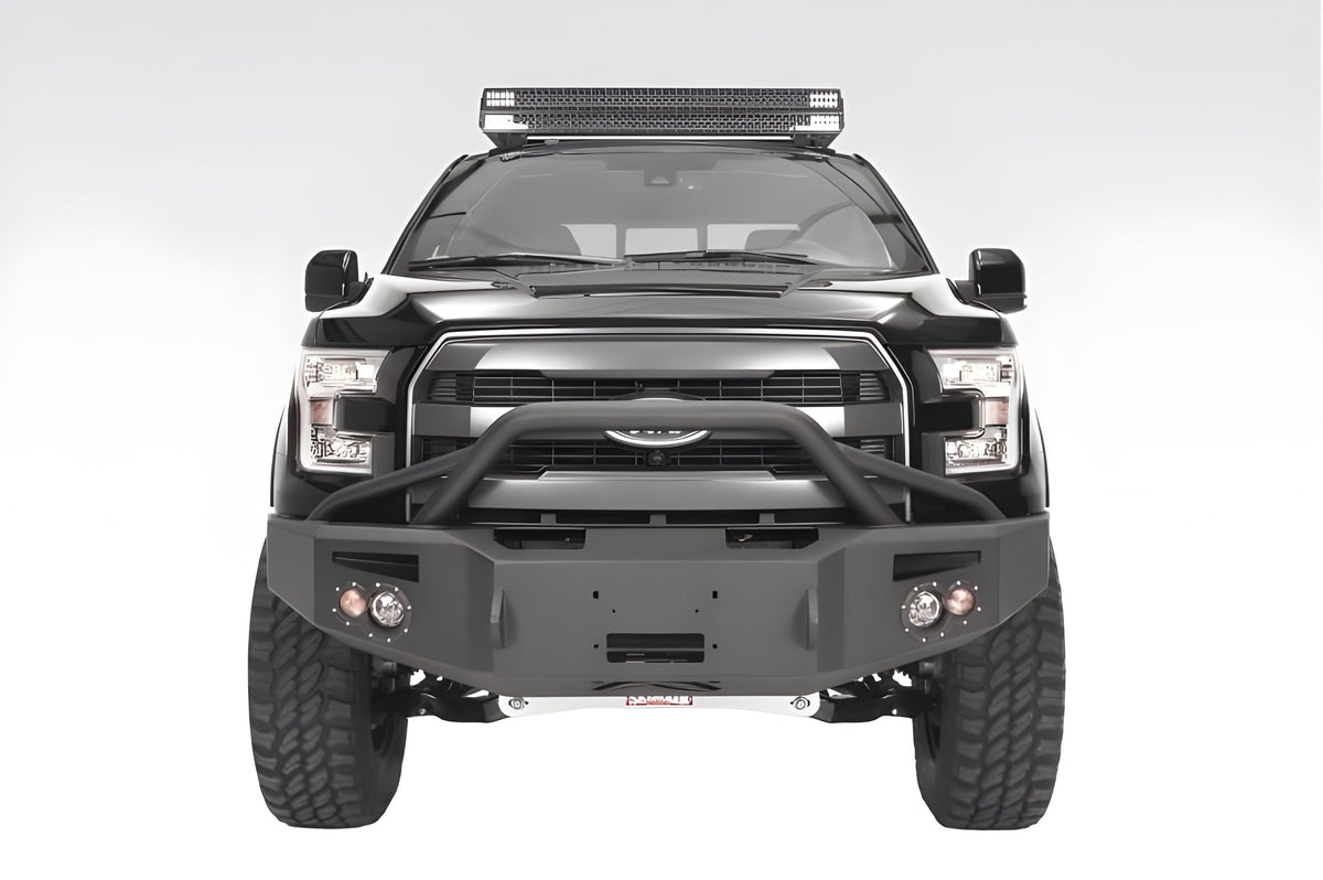 Fab Fours Ford F150 2015-2017 Premium Front Bumper Winch Ready with Pre-Runner Guard - FF15-H3252-1