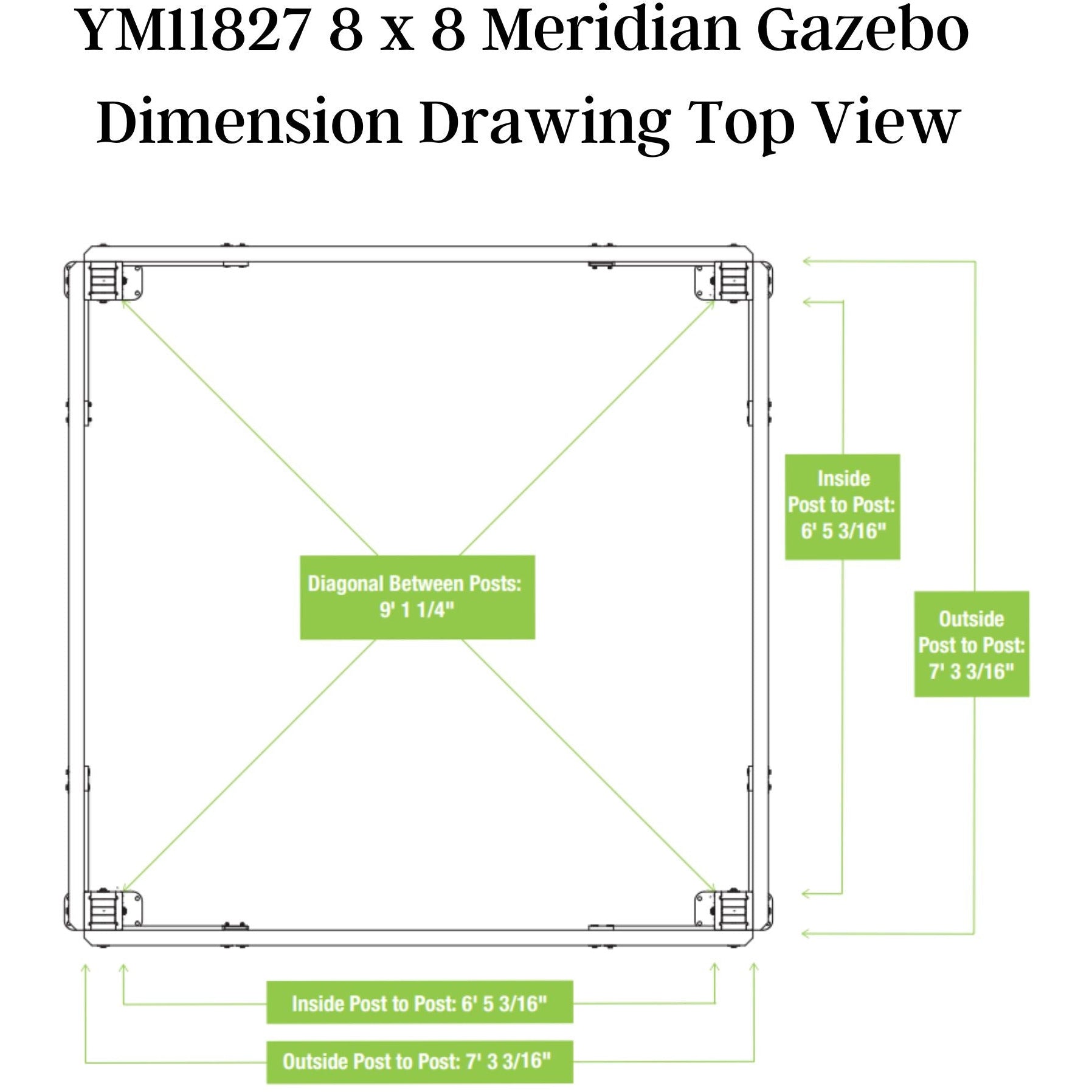 Yardistry 8 x 8 Meridian Gazebo YM11827COM