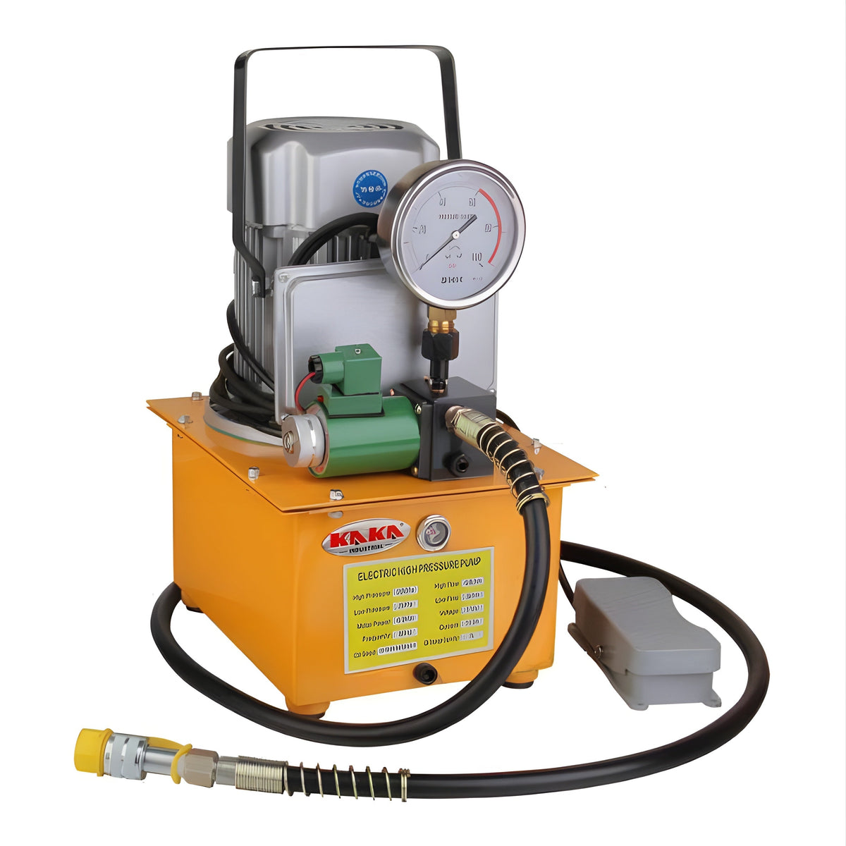 KAKA Industrial ZCB-700D 10000 PSI Hydraulic Electric Pump 750W Single Acting 110V Solenoid Pedal 7L Hydraulic Power Pack Cylinder - 162206V110