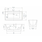 ALFI 59" Rectangular White Freestanding Acrylic Soaking Bathtub AB8833