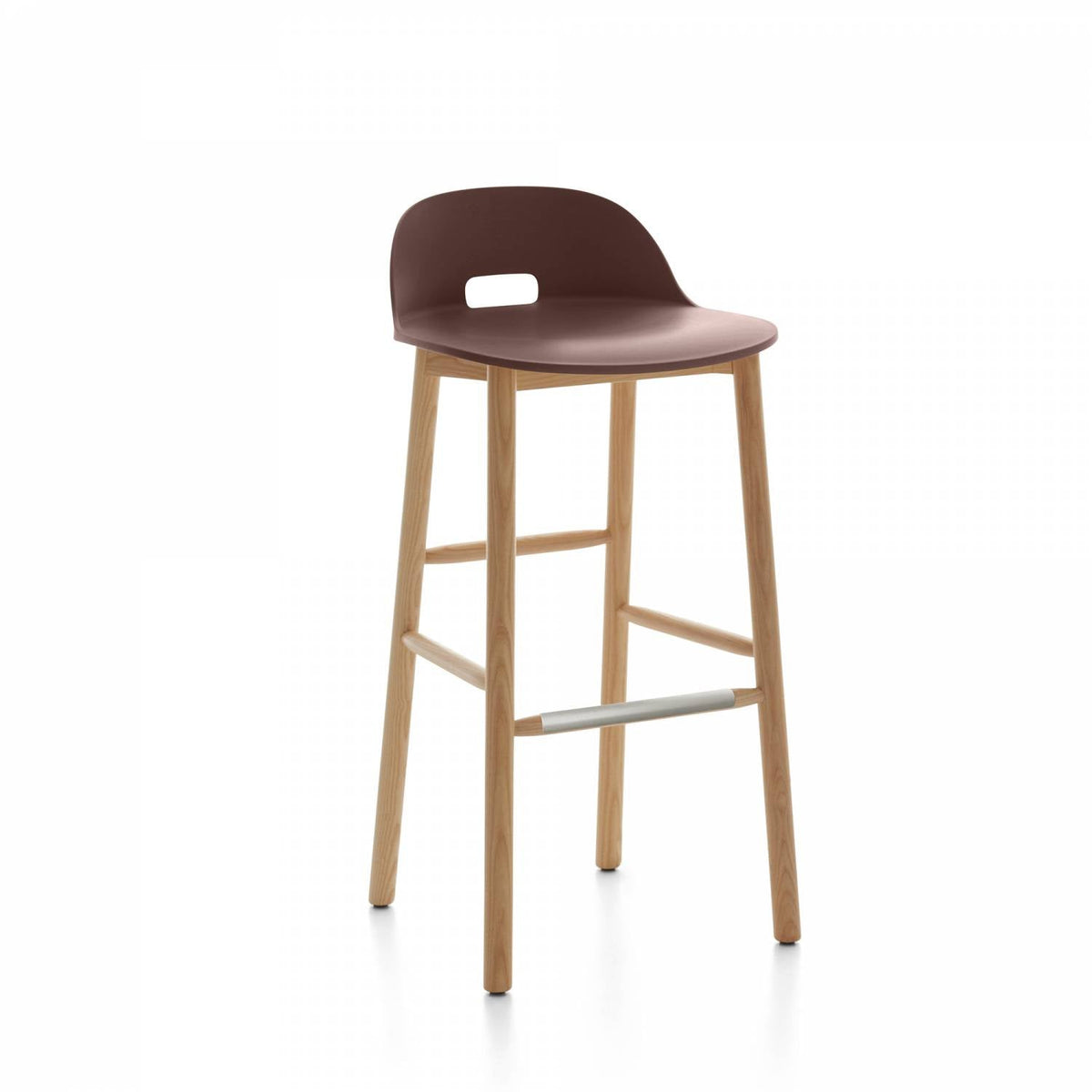 Emeco Alfi Low Back Barstool - ALFI30ALDARKBROWN