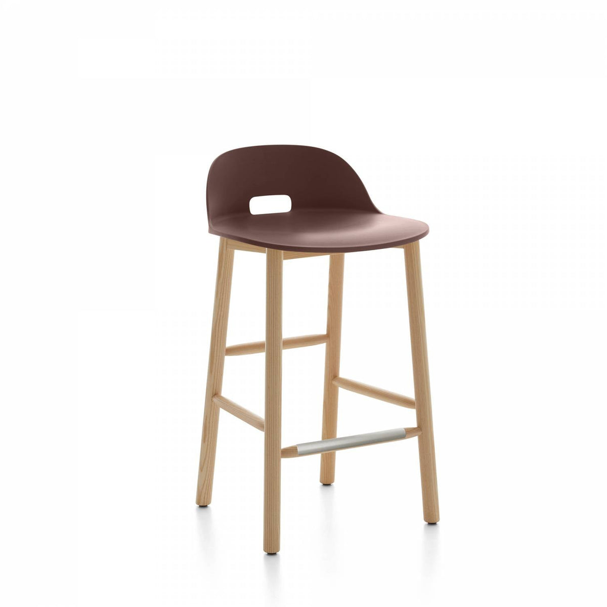 Emeco Alfi Low Back Counter Stool - ALFI24ALDARKBROWN