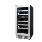 Avallon 15 Inch Wide 23 Bottle Capacity Dual Zone Wine Cooler with Left Swing Door - AWC152DZLH