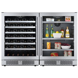 Avallon 48 Inch Wide 53 Bottle Capacity Wine Cooler and 140 Can Capacity Beverage Cooler with Double Pane Glass, Touch Control Panel, and Lockable Doors - AWCBV53140