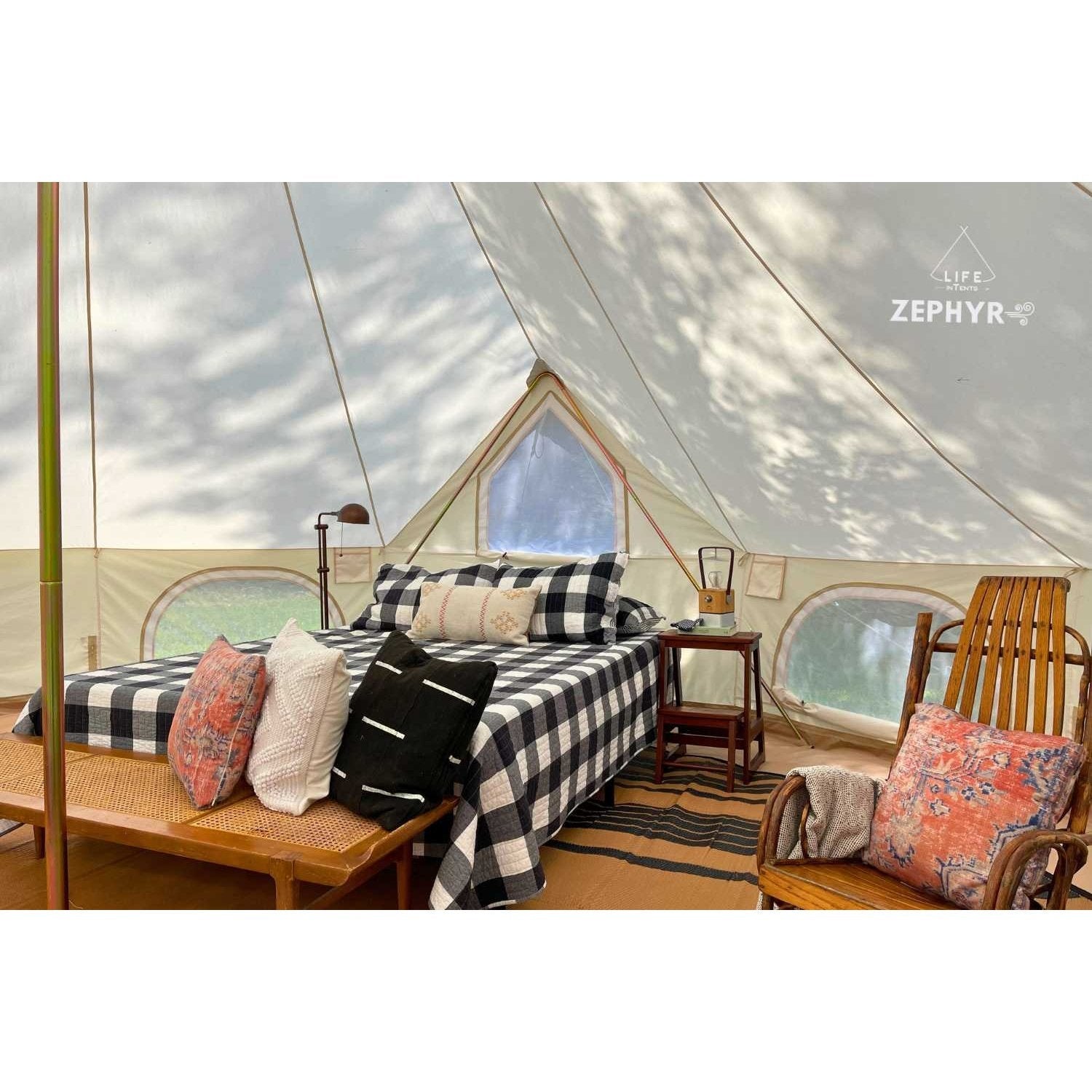 19' (6M) Zephyr™ Tent Cabin | Canvas Bell Tent - Backyard Provider