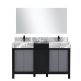 Zilara 55" Black and Grey Double Vanity - Backyard Provider