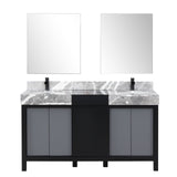 Zilara 60" Black and Grey Double Vanity - Backyard Provider