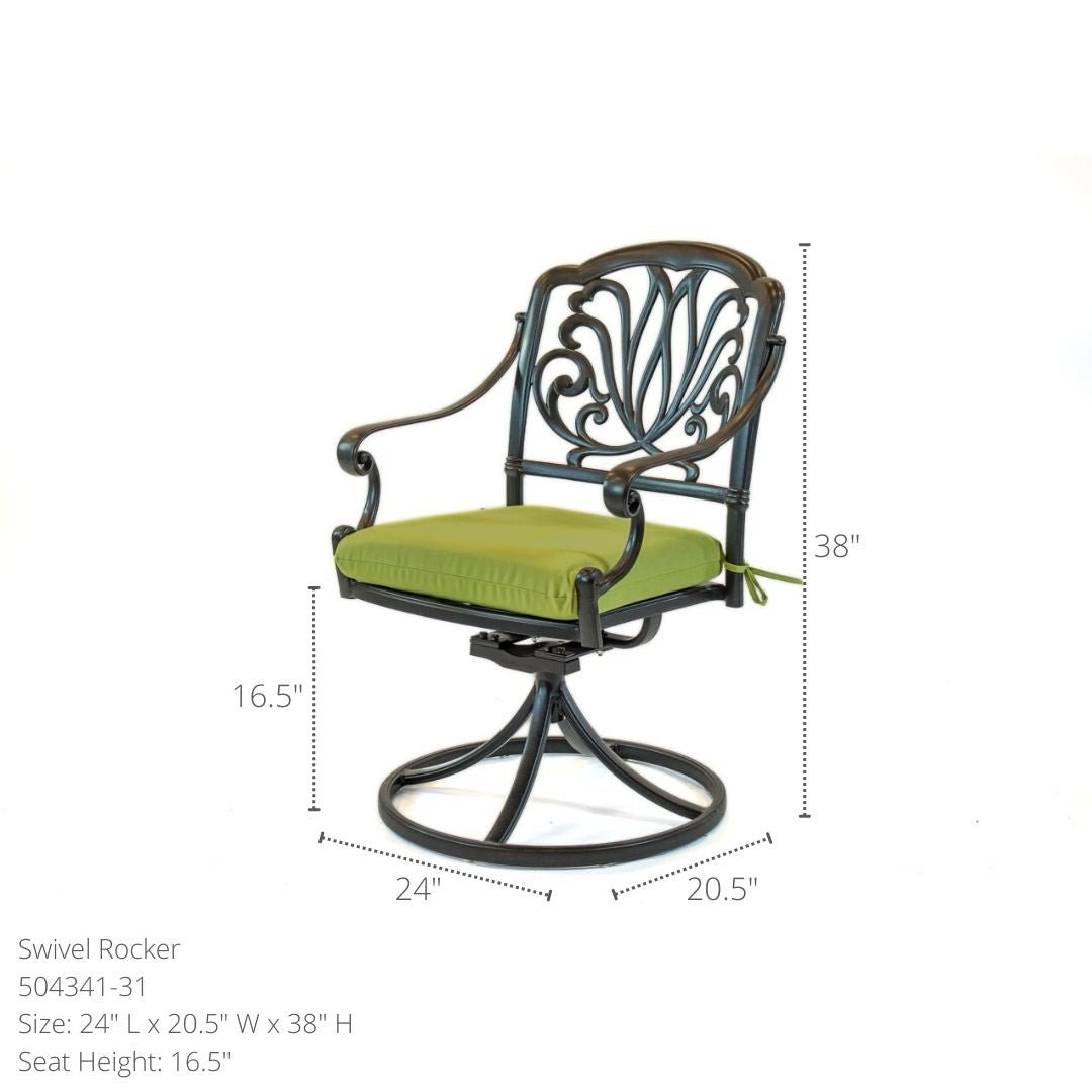 Hanamint Biscayne 54" Round Dining Set with Swivels 5 Piece Set - 504084-31