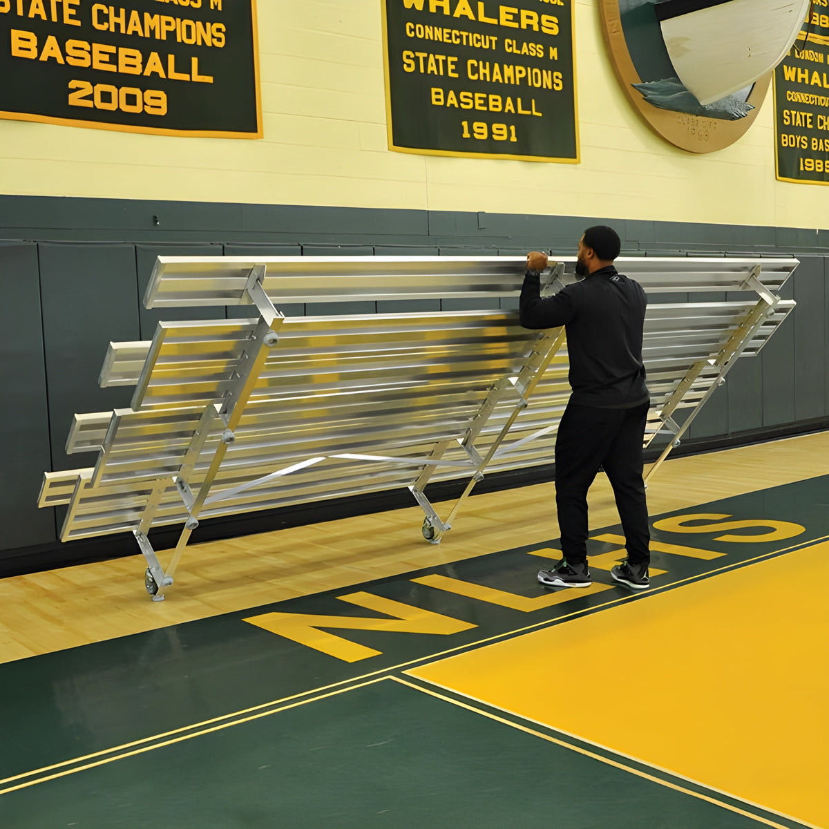 Bleacher - 15 ft. (2 Row - Double Foot Plank) - Tip & Roll - BLDP-2TRG