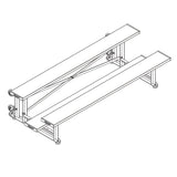 Bleacher - 7-1/2 ft. (2 Row - Single Foot Plank) - Tip & Roll