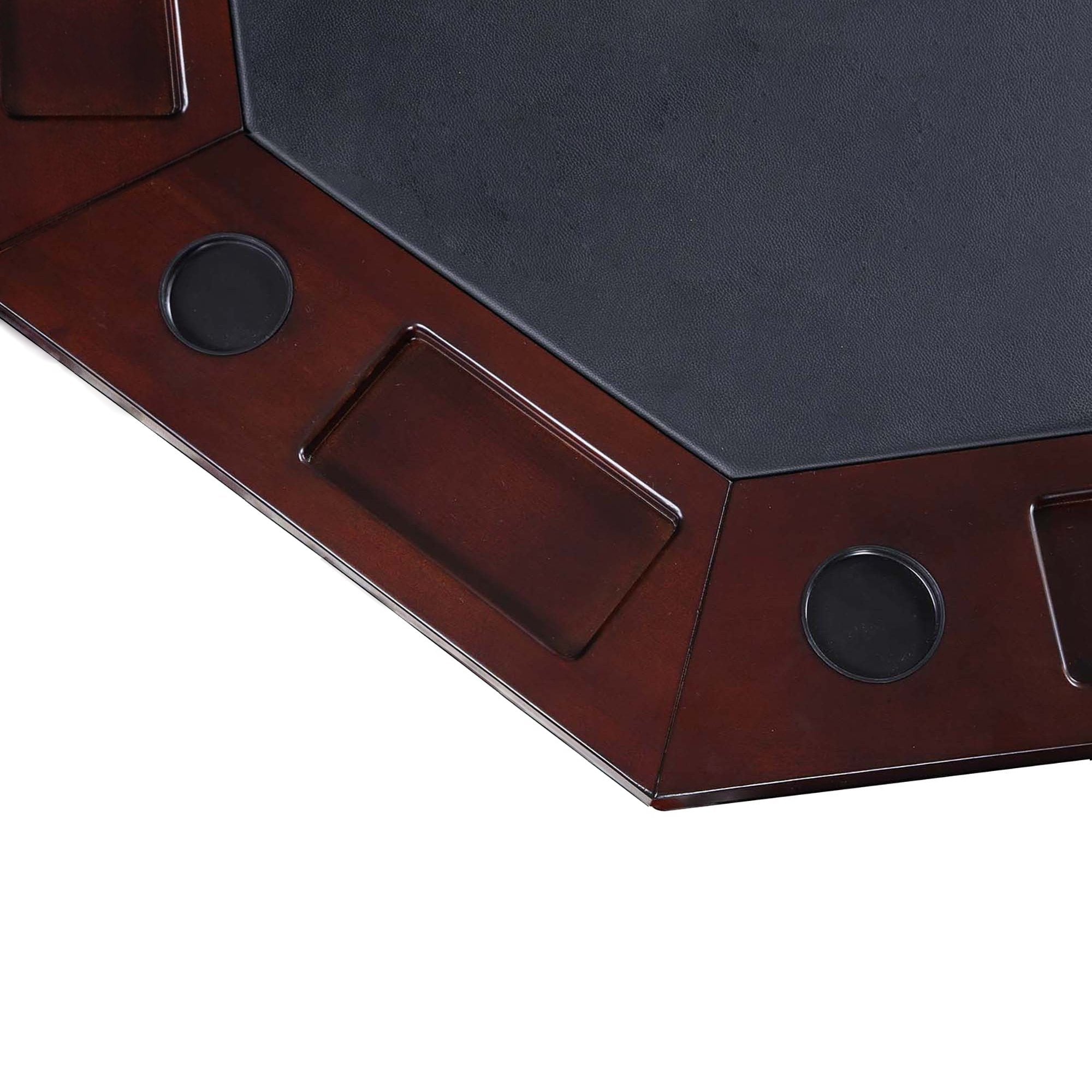 Hathaway Kingston Walnut 3 in 1 Poker Table Set with Chairs - Bg2366