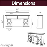 Cambridge 62-in. Summit Farmhouse Style Electric Fireplace Mantel with Deep Crystal Insert, Mahogany  _ CAM6215-1MAHCRS