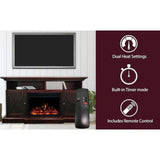 Cambridge 62-in. Summit Farmhouse Style Electric Fireplace Mantel with Deep Log Insert, Mahogany _  CAM6215-1MAHLG3