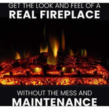 Cambridge 62-in. Summit Farmhouse Style Electric Fireplace Mantel with Deep Log Insert, Mahogany _  CAM6215-1MAHLG3