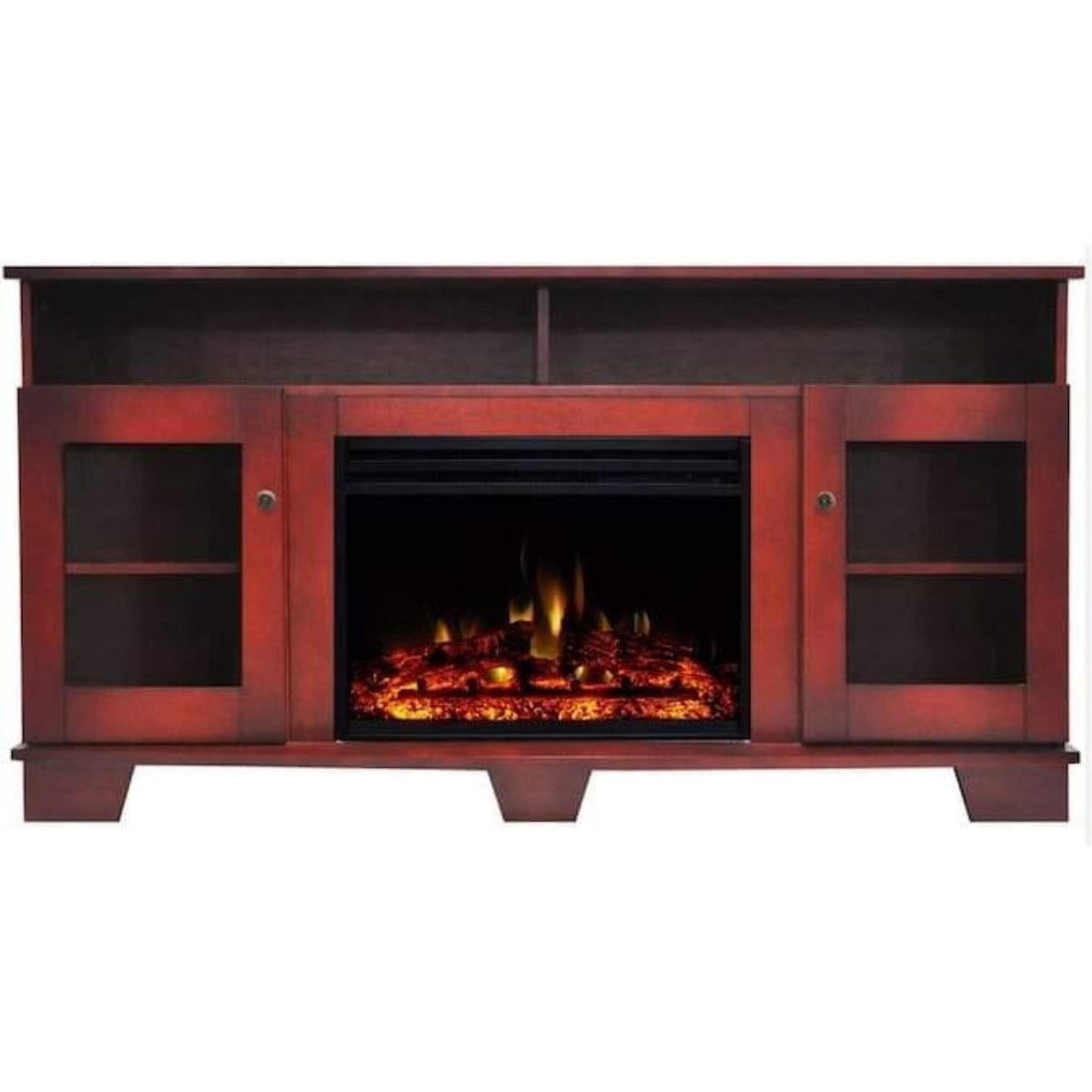 Cambridge Savona 59" Cherry TV Stand w/ Electric Fireplace - CAM6022-1CHRLG3