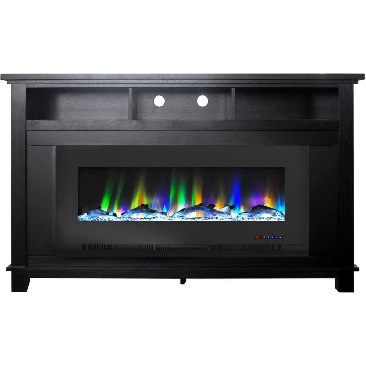 Cambridge San Jose Black TV Stand w/ 50" Fireplace & Driftwood Logs – CAM5735-2BLK