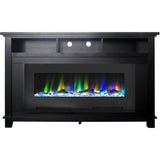 Cambridge San Jose Black TV Stand w/ 50" Fireplace & Driftwood Logs – CAM5735-2BLK